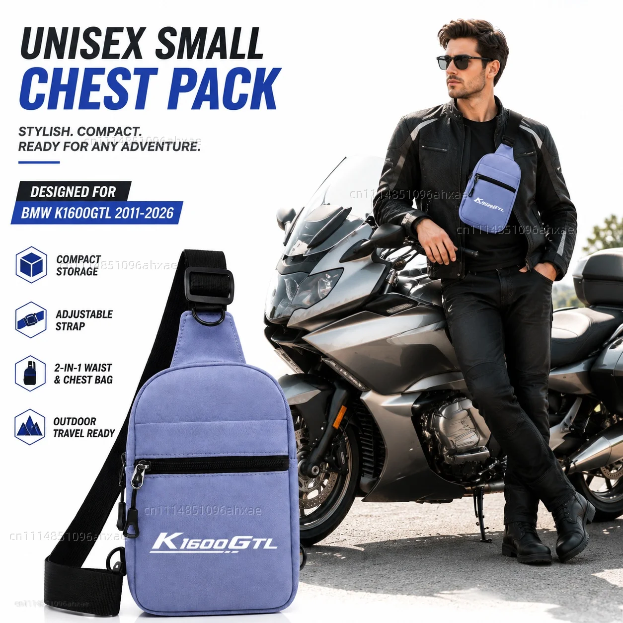 Motorcycle 2In1 Multi-functional Waist Bag Chest Bag Outdoor Travel Bag Waterproof Riding For BMW K1600GTL 2011-2026