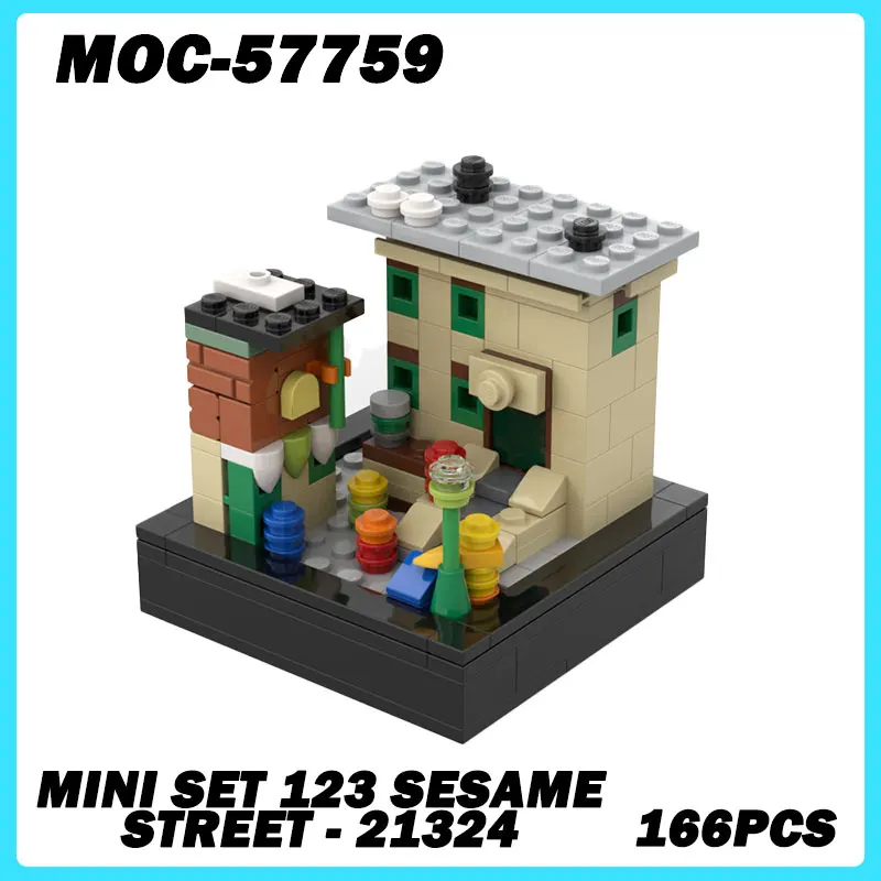 

MOC-57759 Микро Архитектурная серия, мини-набор 123, строительные блоки «Улица Сезам», модель «сделай сам», кирпич, развивающие игрушки, рождественские подарки