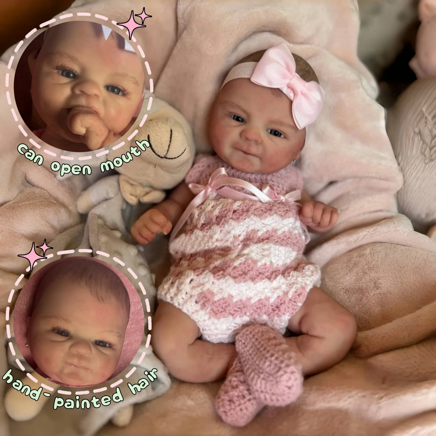 

16inch Coco Bebe All Silicone Reborn Doll Painted Hair Newborn Baby Girl Reborn Doll For Family's Gift Corpo De Silicone Inteiro