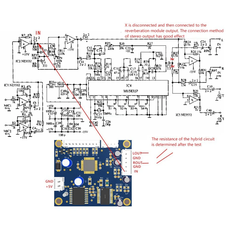 DSP Digital Reverb Module Karaoke Reverb Board Mixer Effector Module 0-99 100 Kinds Of Effect