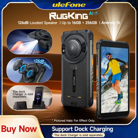 Ulefone RugKing 4G Rugged Phone Android 15 Up to 16GB+256GB AI Smartphone 9600mAh Waterproof 5.99" 50MP NFC Global Version 126dB
