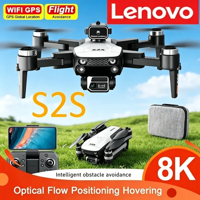 

Lenovo S2S Drone GPS 8K 4K Dual-Camera Omnidirectional Obstacle Avoidance Brushless Quadcopter Aerial Photography Toys