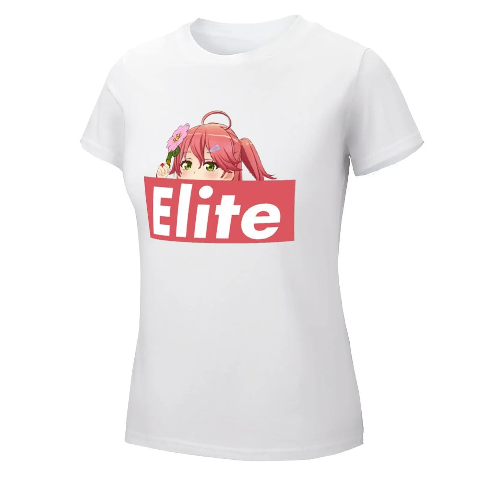 Elitarne Miko Sakura Peeker z okrągłym dekoltem niezbędne do t-shirtu w ruchu koszulki wyjątkowe zabawne Fitness