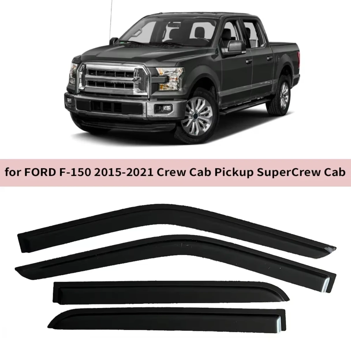 

Для FORD F-150 Crew Cab Pickup SuperCrew 2015 2016 2017 2018 2019 2020 2021-2024 F150 ветрозащитные дефлекторы дождевики оконный козырек