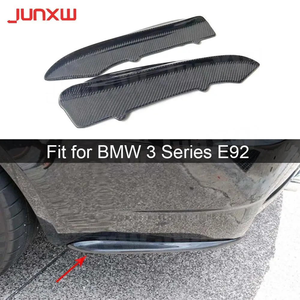 

3 Series Carbon Fiber Rear Bumper Side Splitters Fins Flaps Spoiler for BMW E92 E93 M3 2009 - 2012 K Style FRP Bumper Aprons