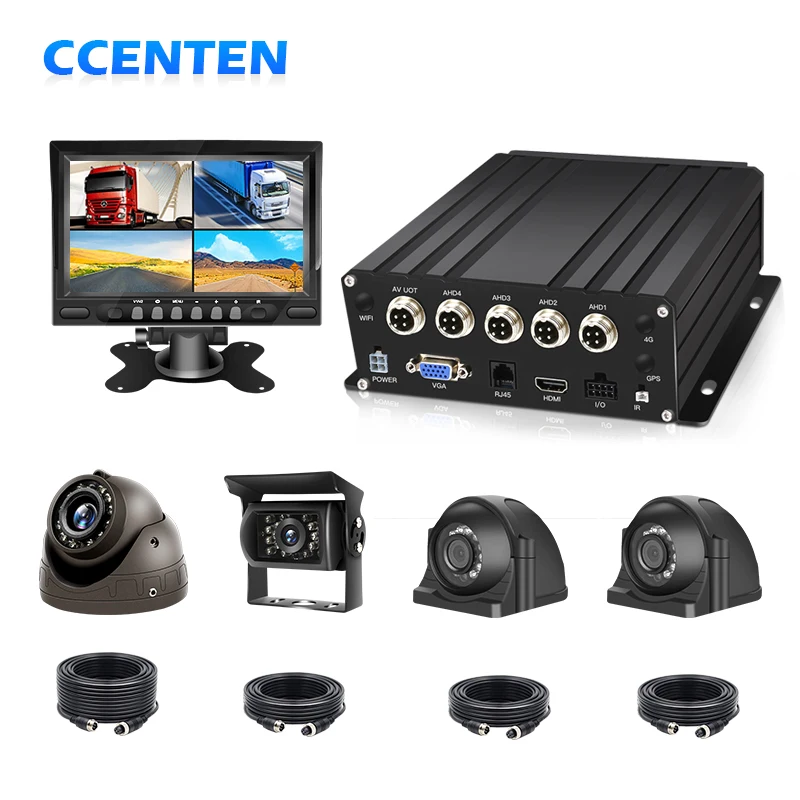 

CCENTEN 7 Inch Car 4 Channel 1080P Truck Camera Car Video Recorder Hard Disk 4G GPS WIFI Truck Mdvr Bus MDVR Solution