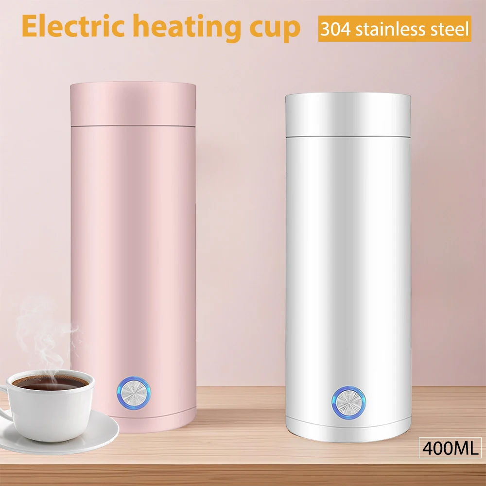 كوب حراري كهربائي محمول 400 مللي USB صغير شحن غلاية كهربائية تسخين عزل المياه إبريق شاي متكامل ترمس للسفر #1