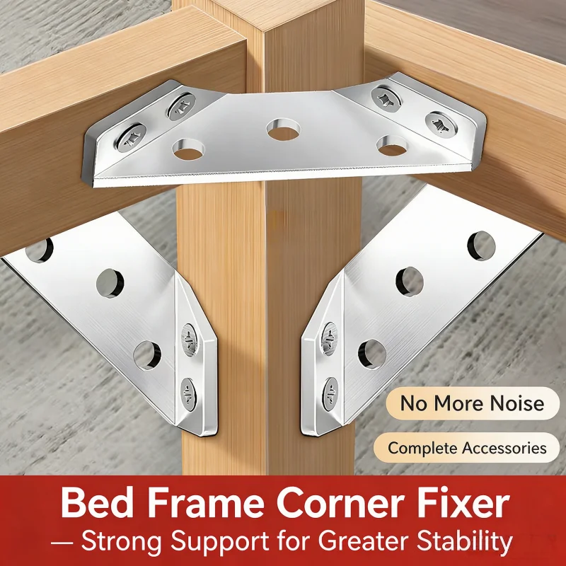 90 Degree Right Angle Stainless Steel Angle Code, Triangle Support Bracket, Bed Frame Fixer, Furniture Connection Hardware Acces