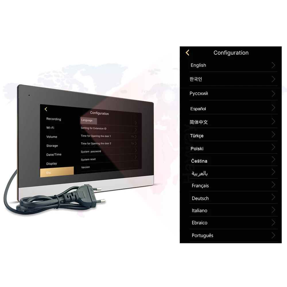 Tuya Smart Home Video Intercom System 7 Inches Touch Screen WiFi Door Entry Phone Access with 1080P 110° Wired Doorbell Camera