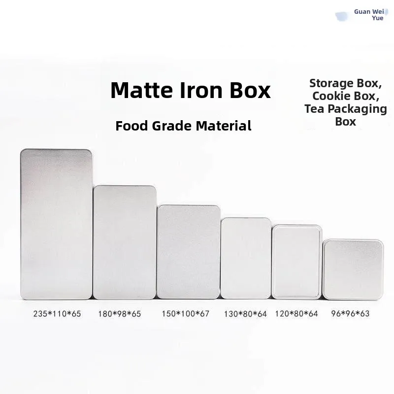 

Matte Rectangular Iron Box Metal Cookie Storage Box Gift Packaging Empty Box Biscuit Jar Small Iron Box Organizer