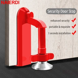 NAIERDI Security Door Stopper Portable Anti-Slip Door Lockdown Door Security Device Door Stop Safety for Hotel Apartment Travel
