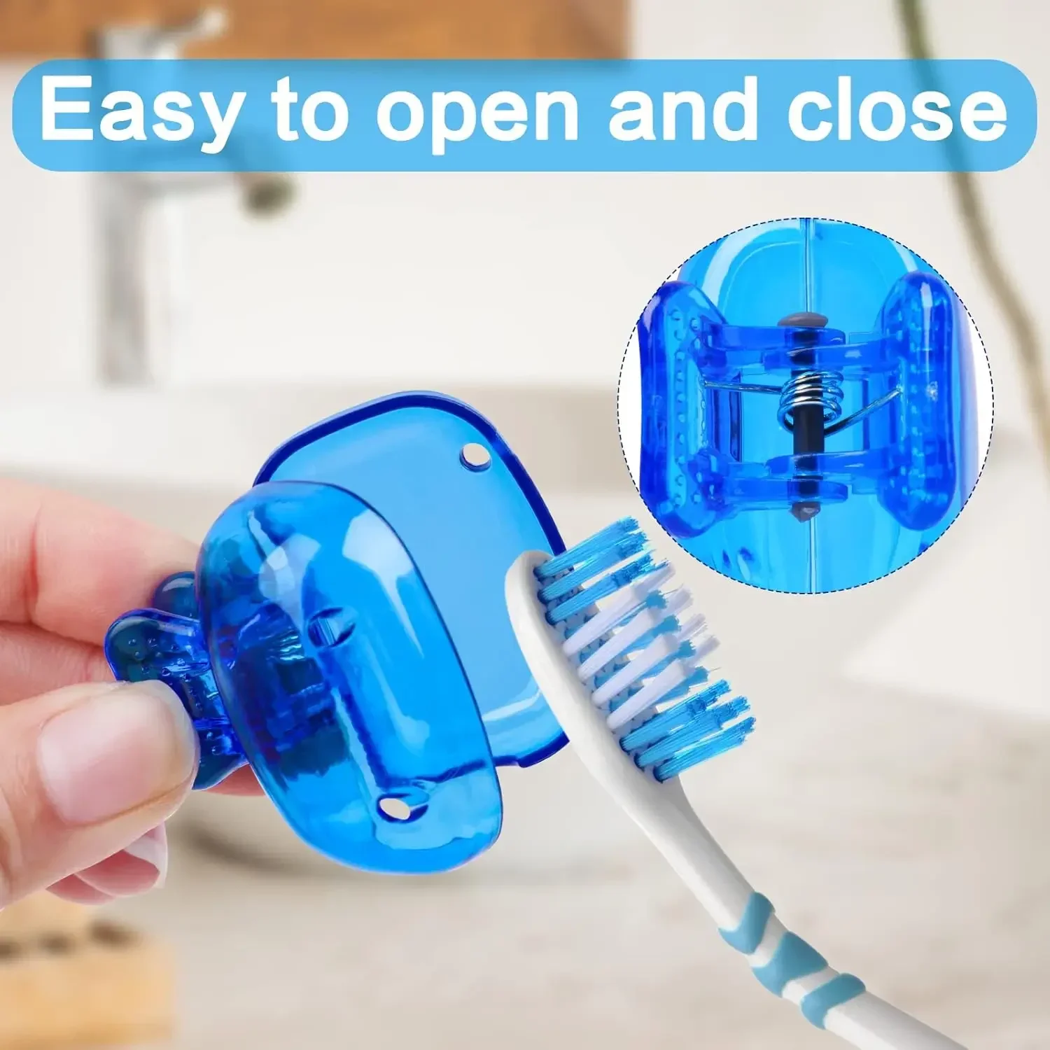 Travel Toothbrush Head Covers Toothbrush Protector Cap Brush Pod Case Protective Portable Plastic Clip For Household Travel