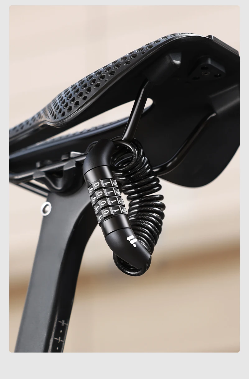 WEST BIKING Fahrradhelm-Schloss, 4-stellige Zahlenkombination, Kabel, Diebstahlschutz, tragbar, spiralförmig, Sicherheit für Radfahren, Motorradzubehör – Detail 18