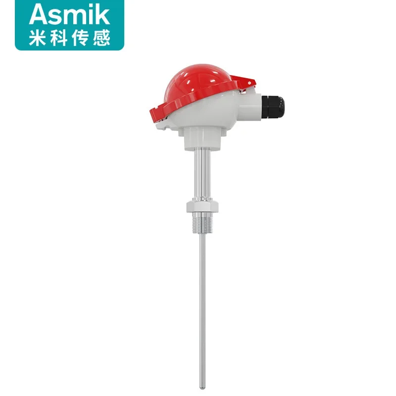 Temperature Sensor, Armored Thermocouple Type K Output 4-20mA High Precision PT100 Transmitter