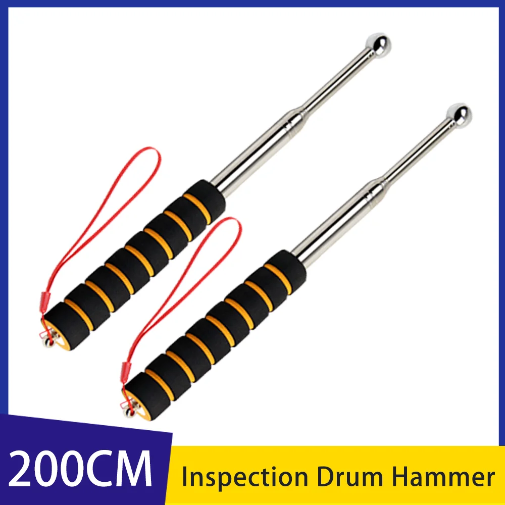 1.3M~2M Hollow Drum Hammer House Inspection Tool Hollow Drum Hammer Stainless Steel Telescopic Drum Hammer Detection Tile