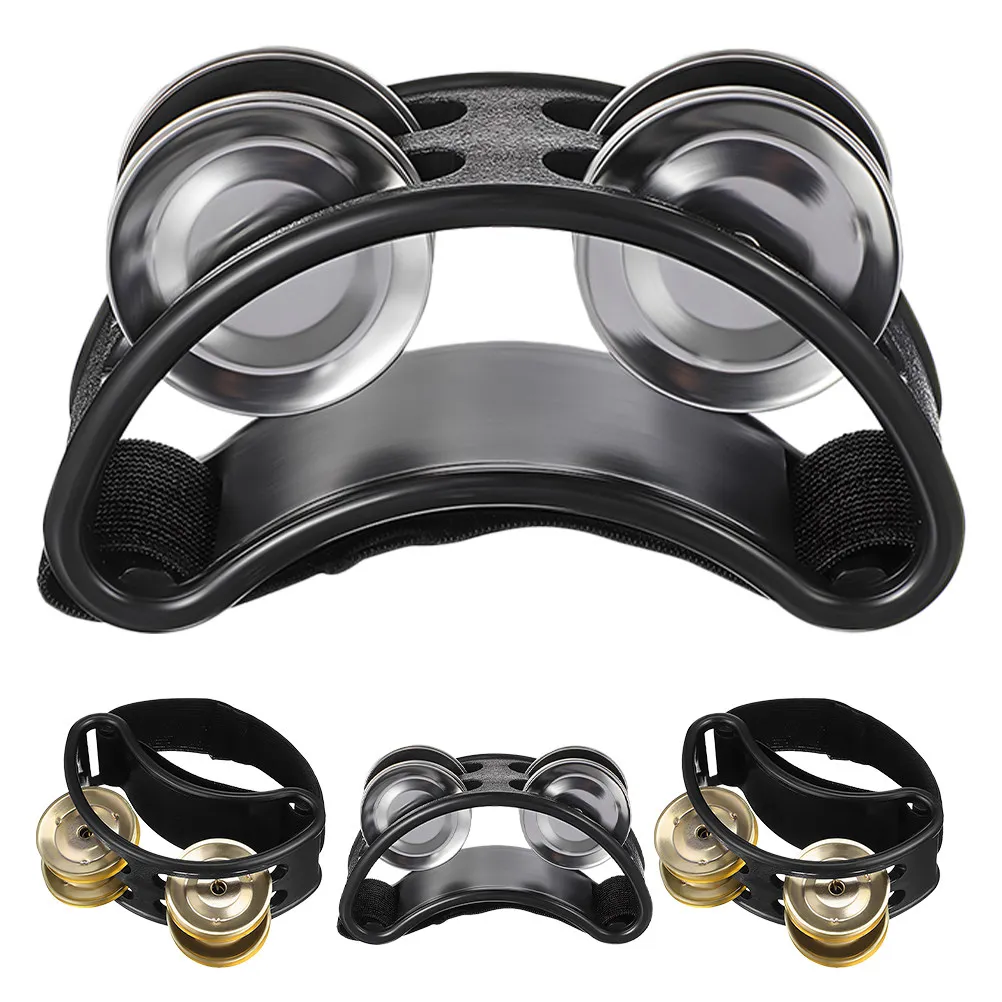 4Pcs Foot Tambourine Double Row Metal Bells Crisp Sound Stylish Design for Adult Musicians Concerts Teaching Rhythm Foot