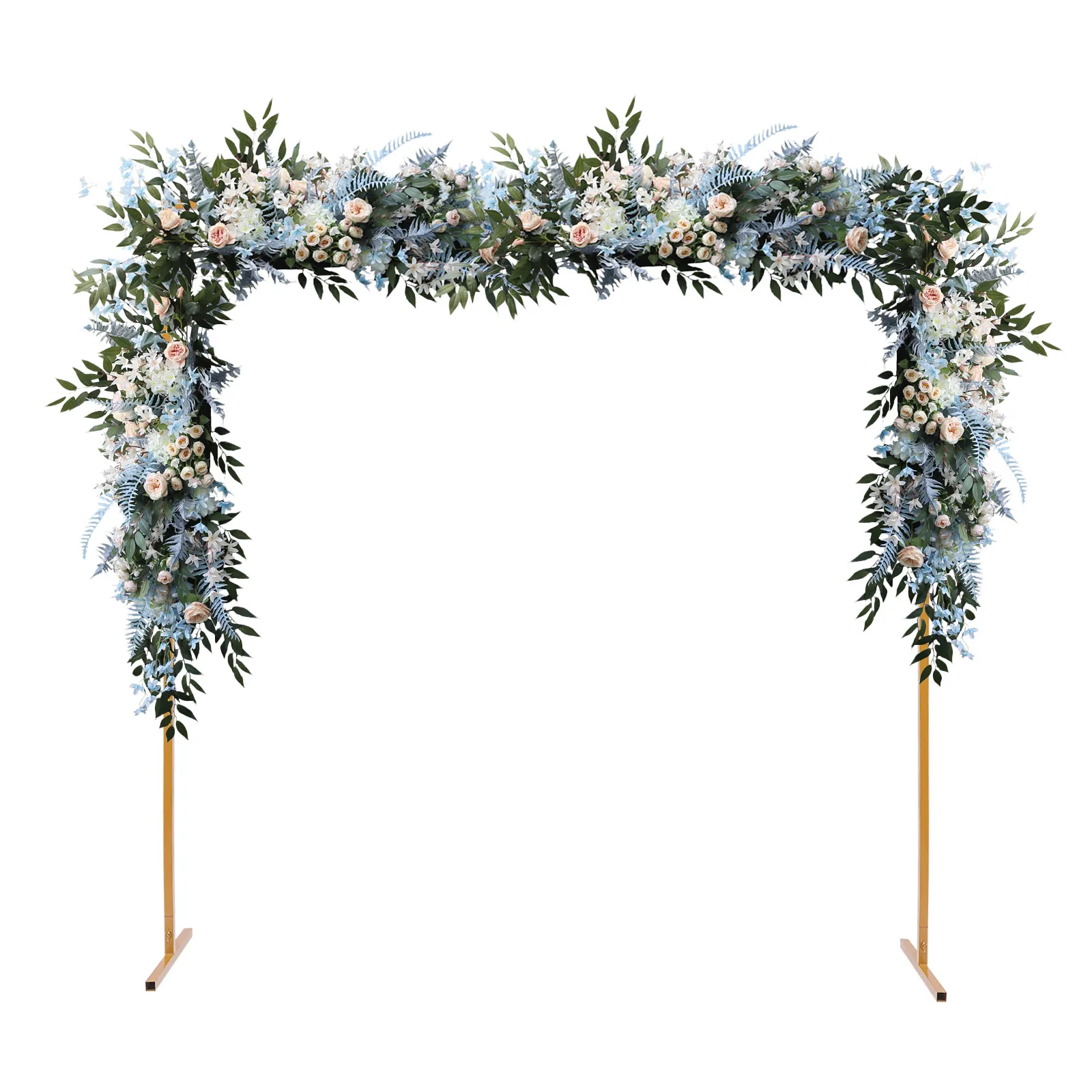 

6.6 x 6.6 Feet Wedding Arch Stand with Bases,Easy Assembly Square Garden Arch Metal Abor for Weddings Party Event Decoration(Yel