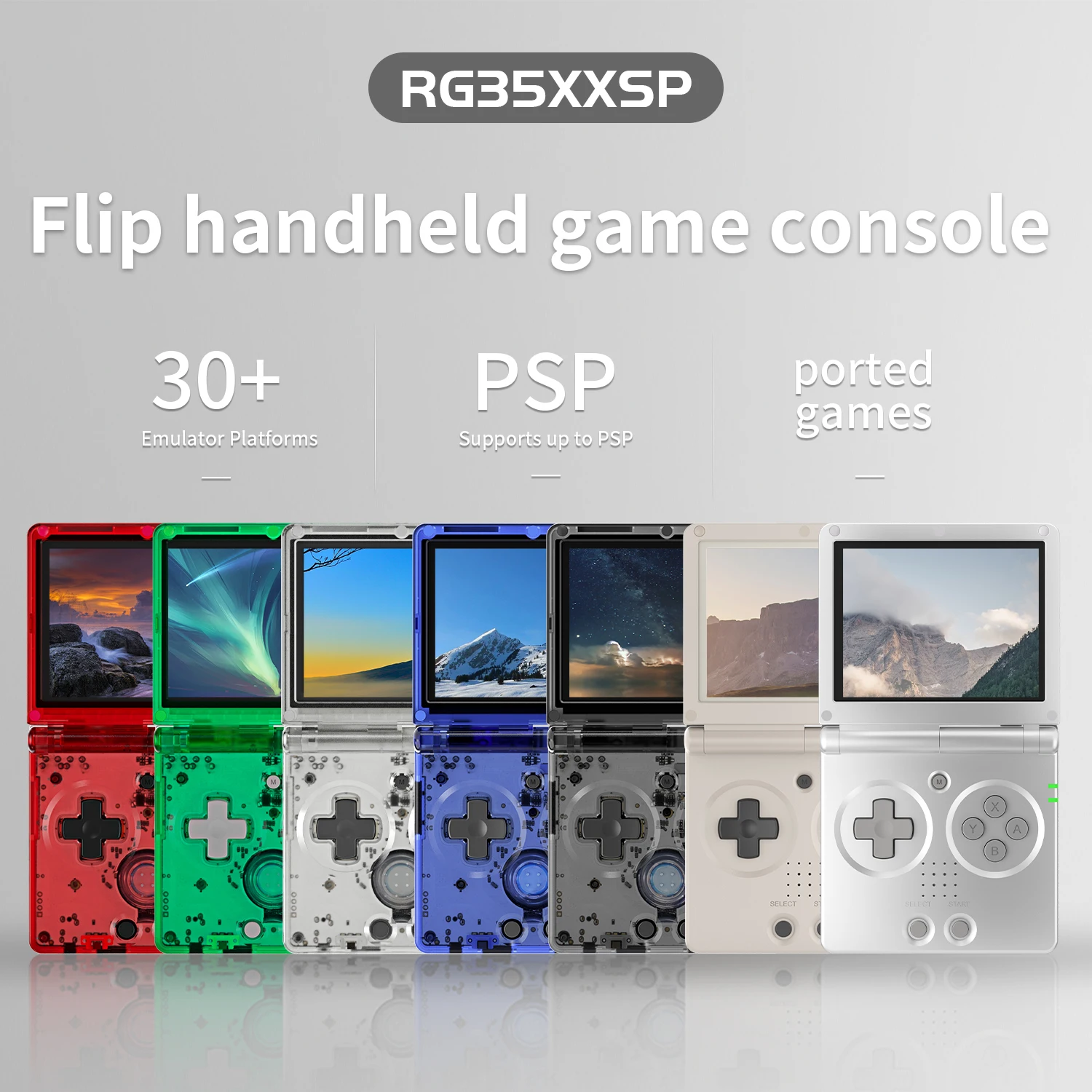 RG35XXSP Flip Draagbare Retro Handheld Game Console, RG35XXSP 3,5 inch IPS-scherm Linux-systeem met 64GB TF-kaart met vooraf geïnstalleerde 5532 games, Clamshell Games Consoles ondersteunt 5G WiFi