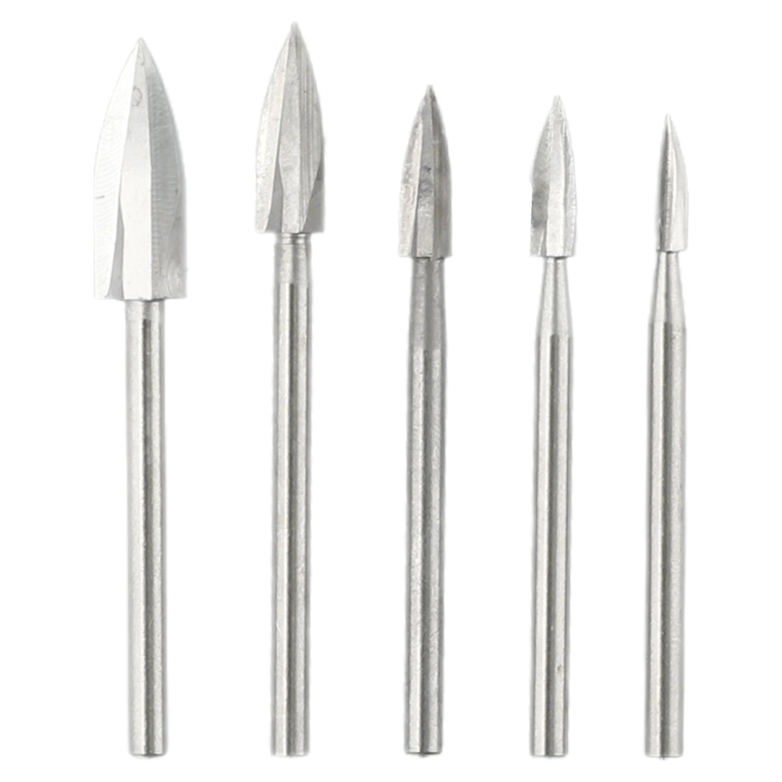 Practical Brand New High Quality Wood Carving Tools Drill Bit Set Silver 5PCS Engraving For Woodworking Wood Carving