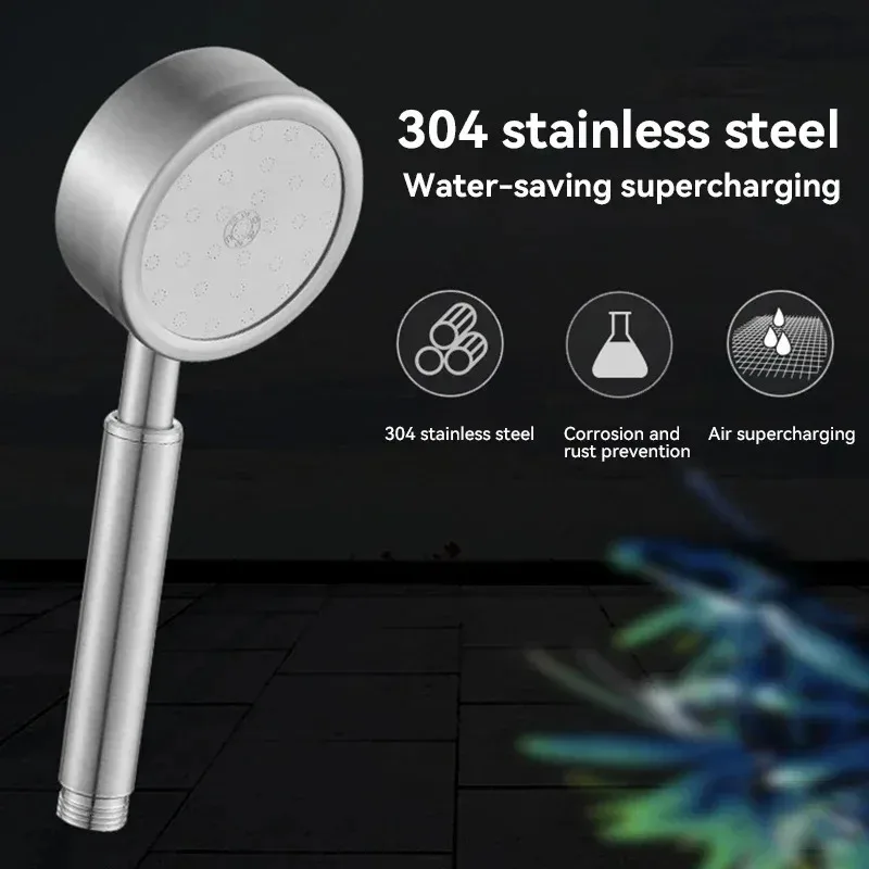 

SUS 304 Stainless Steel Bathroom Handheld Shower Head High Pressure Water Saving Sprayer Nozzle Supercharged Rainfall Showerhead