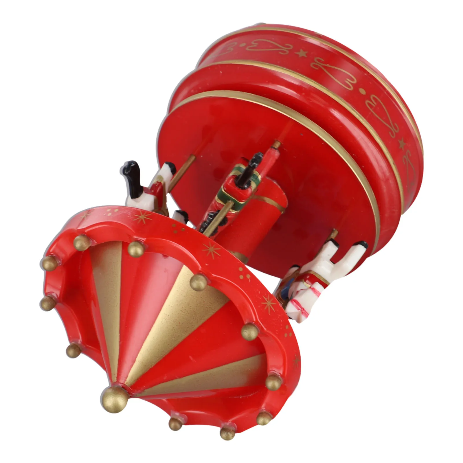 Diseño característico y exquisito azul Características Vintage Rosa Madera Merry Go Caballo redondo Navidad Cumpleaños S Rotación giratoria