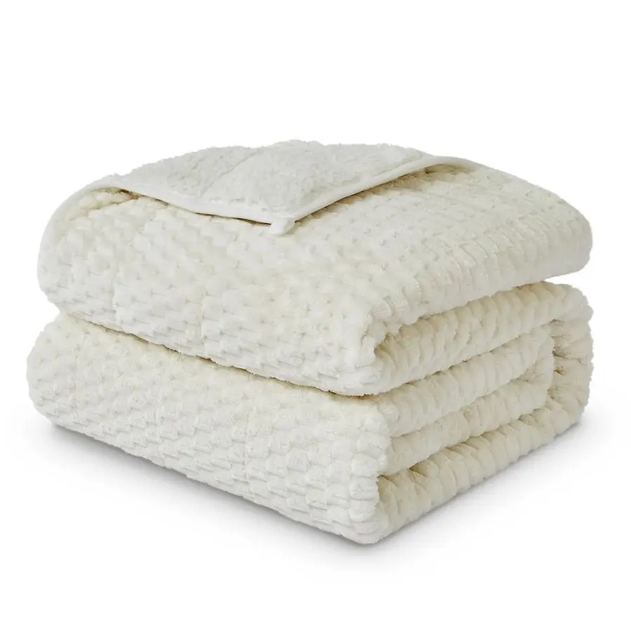 

Плед размера «Queen» для взрослых, 15 фунтов, жаккардовый, из шерпы, тяжелый, для успокоения и расслабления, двусторонний, ультрамягкий, пушистый плед