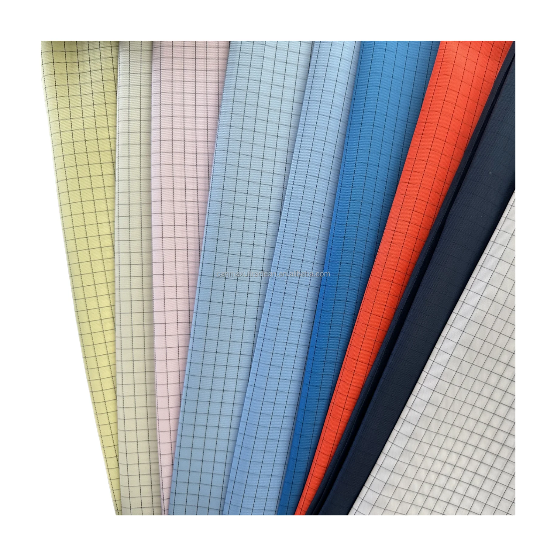 20PCS Polyester Electrical Conductive Antistatic Esd Poly Yarn Carbon Fiber Clothing Fabric For Clean Room Workwear