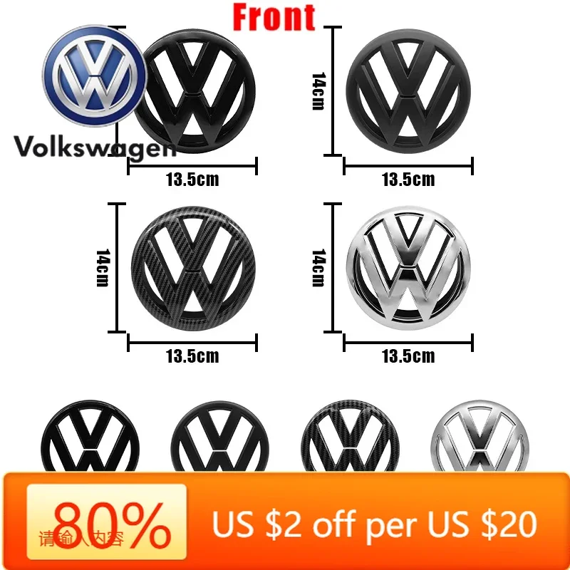 

Горячие эмблемы Volkswagen 135 мм, значок передней решетки автомобиля и эмблема заднего багажника 110 мм, аксессуары с логотипом крышки для VW Golf 6 MK6 5K0853601