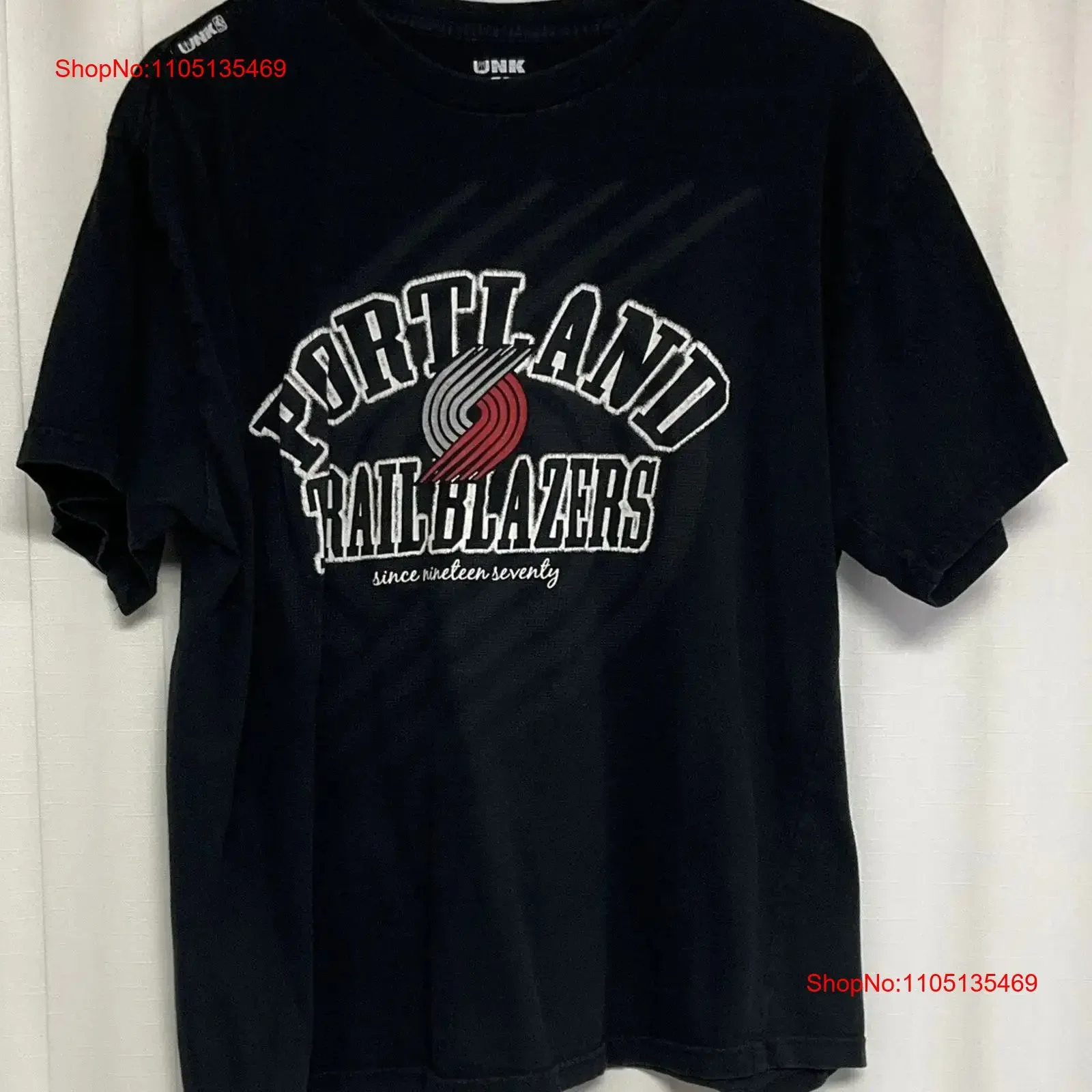 Portland Trailblazers camiseta grande para hombre negro vintage lavado gráfico ligeramente Top para uso diario moda homme