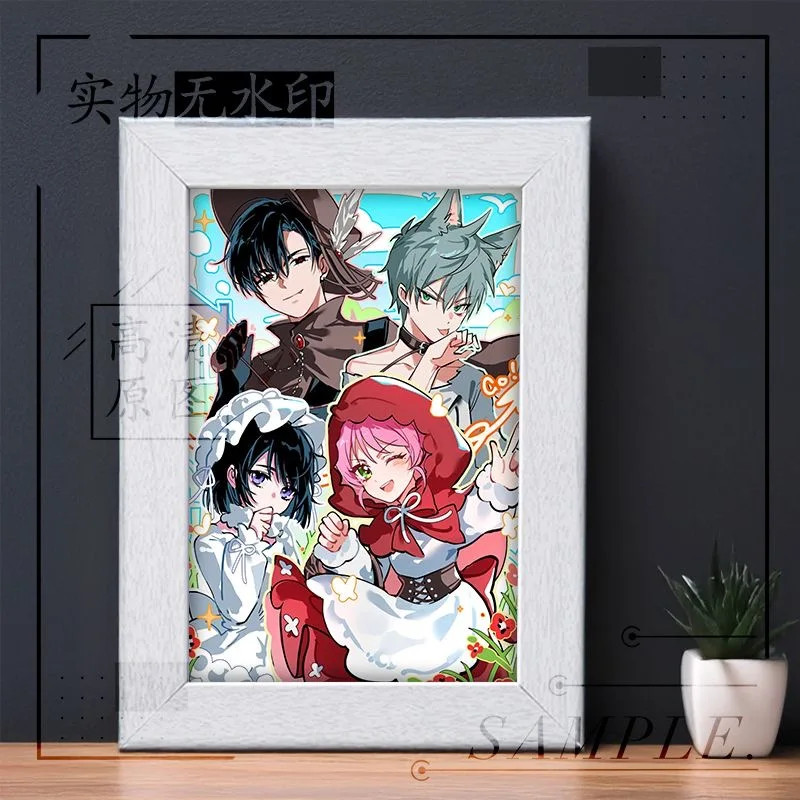 Escenario de forma especial como el marco de fotos circundante, mesa, nuevo nicho chino, dormitorio, cama, decoración de animación cuadrada, regalo