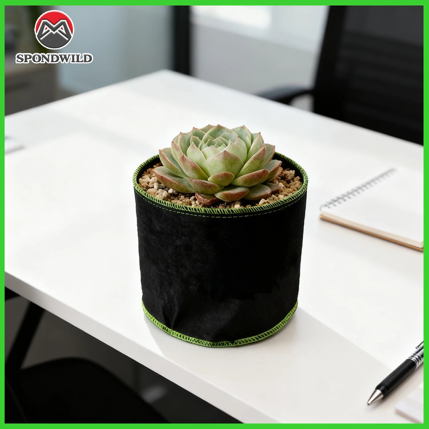 SPONDWILD 1-2 Gallon Small Plant Pots, Compact Fabric Grow Bags for Herbs Succulents Flowers, Thickened Non-Woven Planters