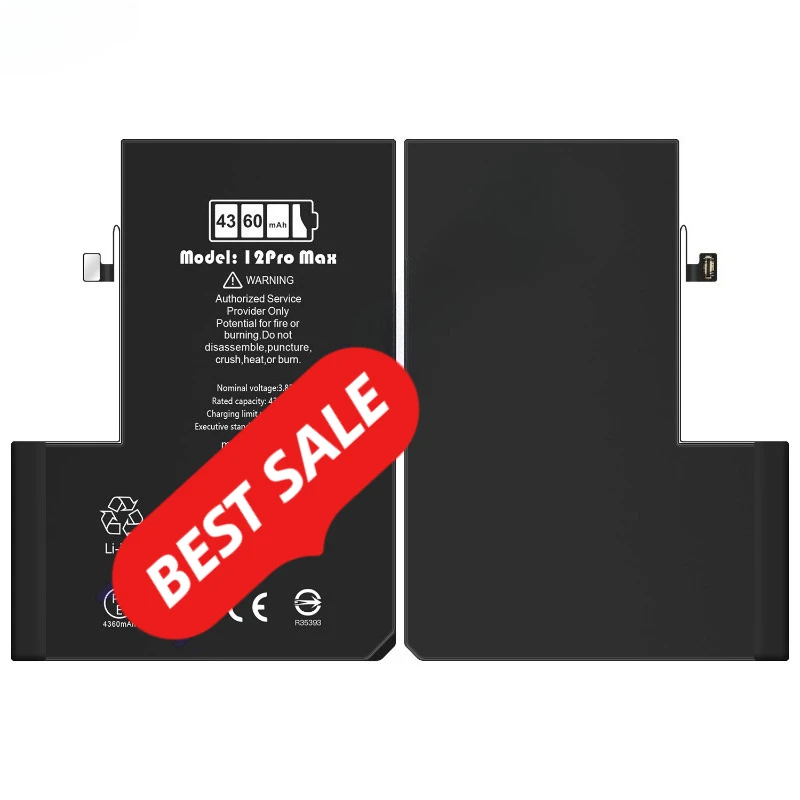 A2411/A2342 for IPhone 12 Pro Max Phone Battery No Pop-up Interruptions Health 100% Replacement Bateria Grade A Cell with Tools