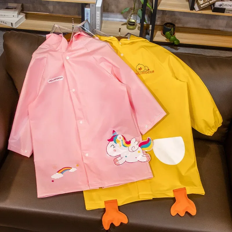 

Children's Raincoat EVA Non Disposable Raincoat With Schoolbag Position School Poncho Boys And Girls Cartoon Baby Raincoat