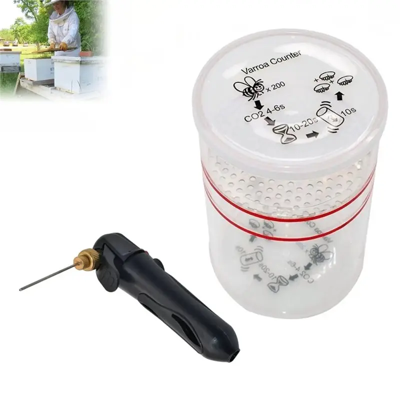 SHGO-Beekeeping Tool Set- CO2 Bee Test Bottle(1 Set), Including Test Bottle Without CO2 Bombs