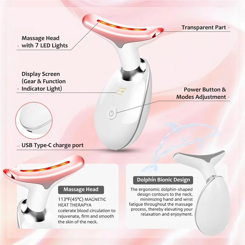 A24P Face And Neck Massager Face And Neck Red Light Therapy Home Facial Skin Care Tools