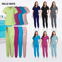 Conjunto de exfoliantes para médico de Hospital, monos quirúrgicos médicos con bolsillos, ropa de trabajo para quirófano, bata de enfermera clínica, ropa de trabajo para laboratorio y farmacia