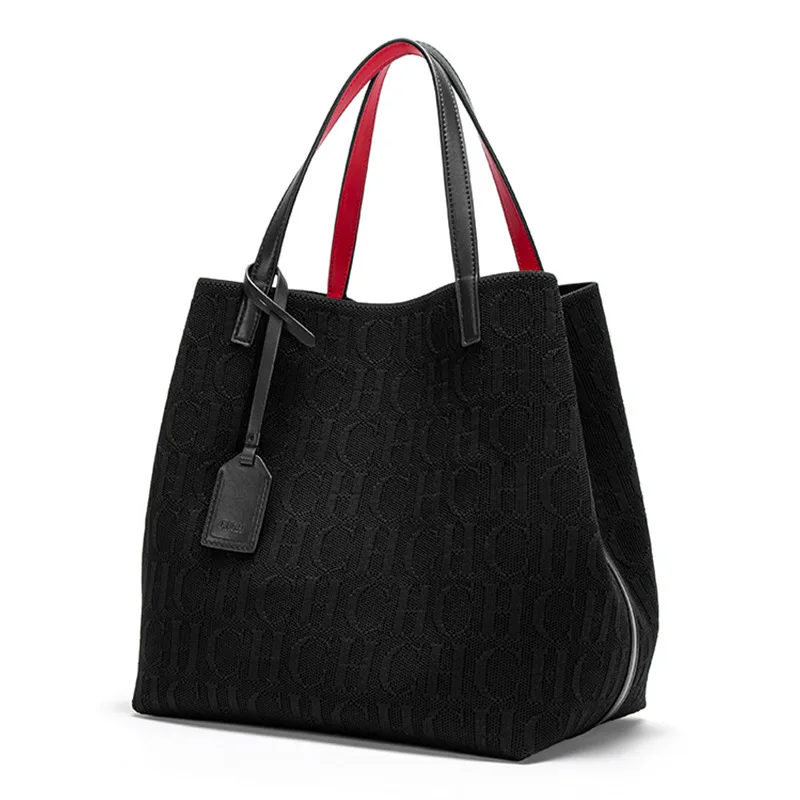 

Женская большая вместительная сумка, портативная сумка премиум-класса с простым однотонным и внешним карманом, стильная просторная рабочая сумка