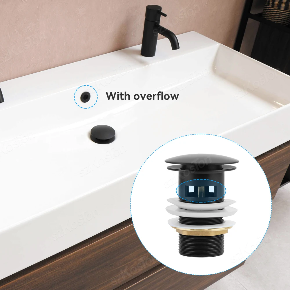 Bathroom Basin Sink Sewer Pop Up Drain filter Waste Stopper Bathroom Kitchen Faucet Accessories Brass Matt Black Gold