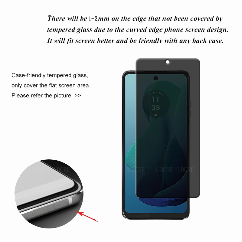 4 pz per Moto G 2024 vetro per Motorola Moto G 2024 protezione dello schermo protettiva 9H Anti-spia Privacy vetro temperato Moto G 2024