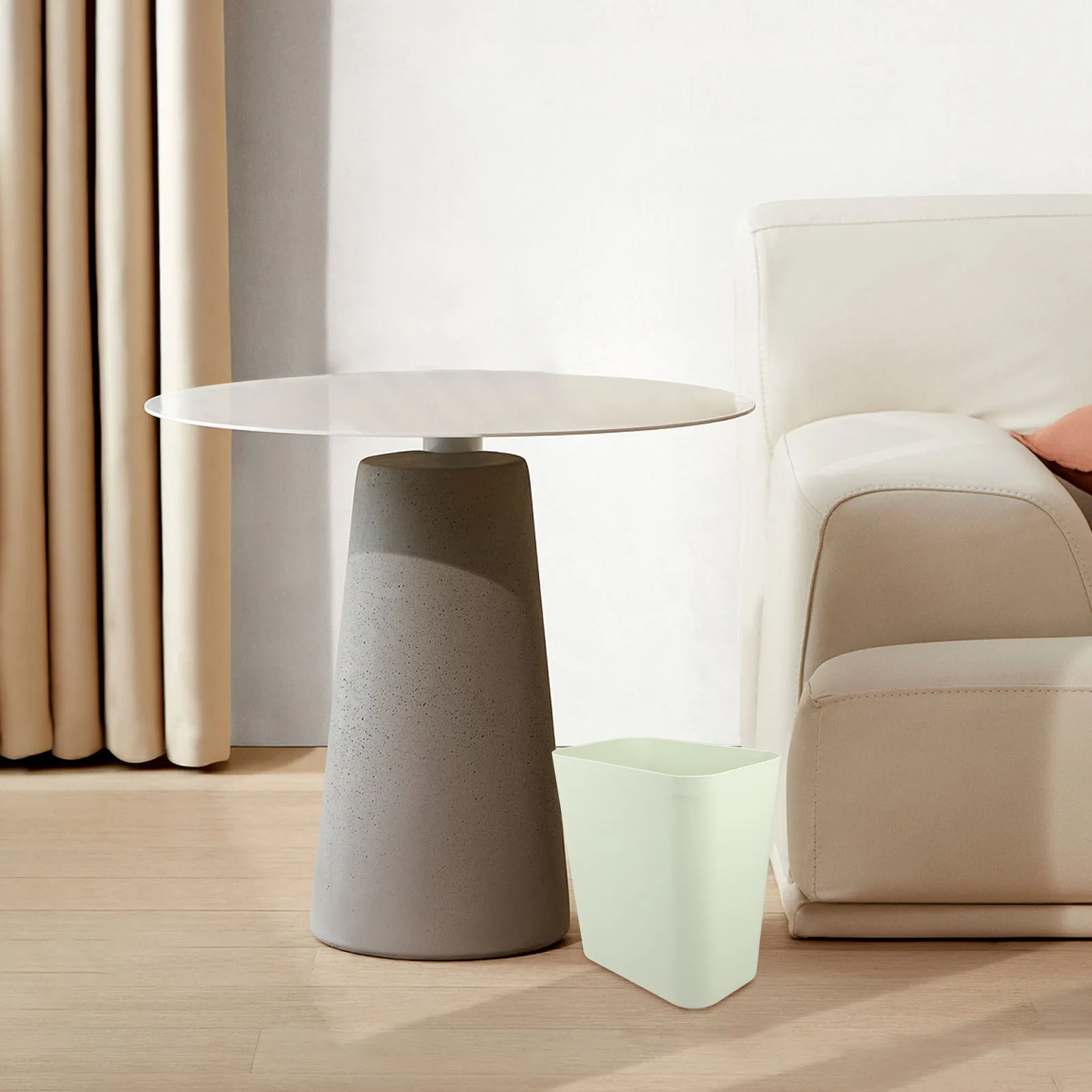 

Slim Rectangular Waste Bin 8L Plastic Office Trash Can Open Top Small Indoor Garbage Container for Kitchen Bathroom