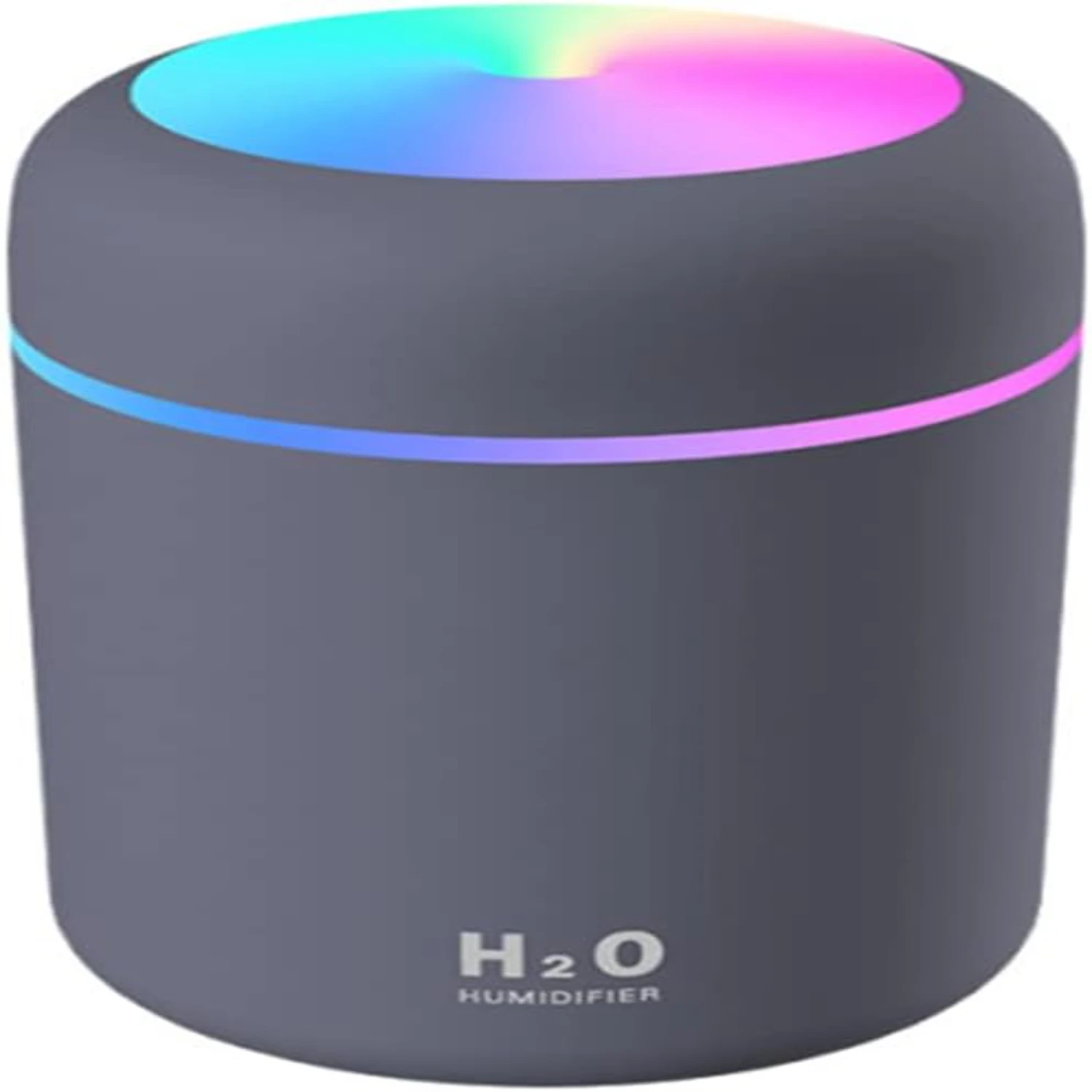 

Gray Portable Cool 300ml USB-Only Humidifier with 7 Colorful Options, 2 Modes, Ultra Quiet - Ideal for Home, Office, Bedroom, Ca