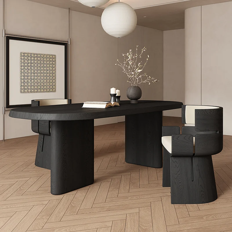 

Design Waterproof Dining Table Minimalist Modern Living Kitchen Dining Table Vase Black Conjuntos De Sala De Jantar Furniture