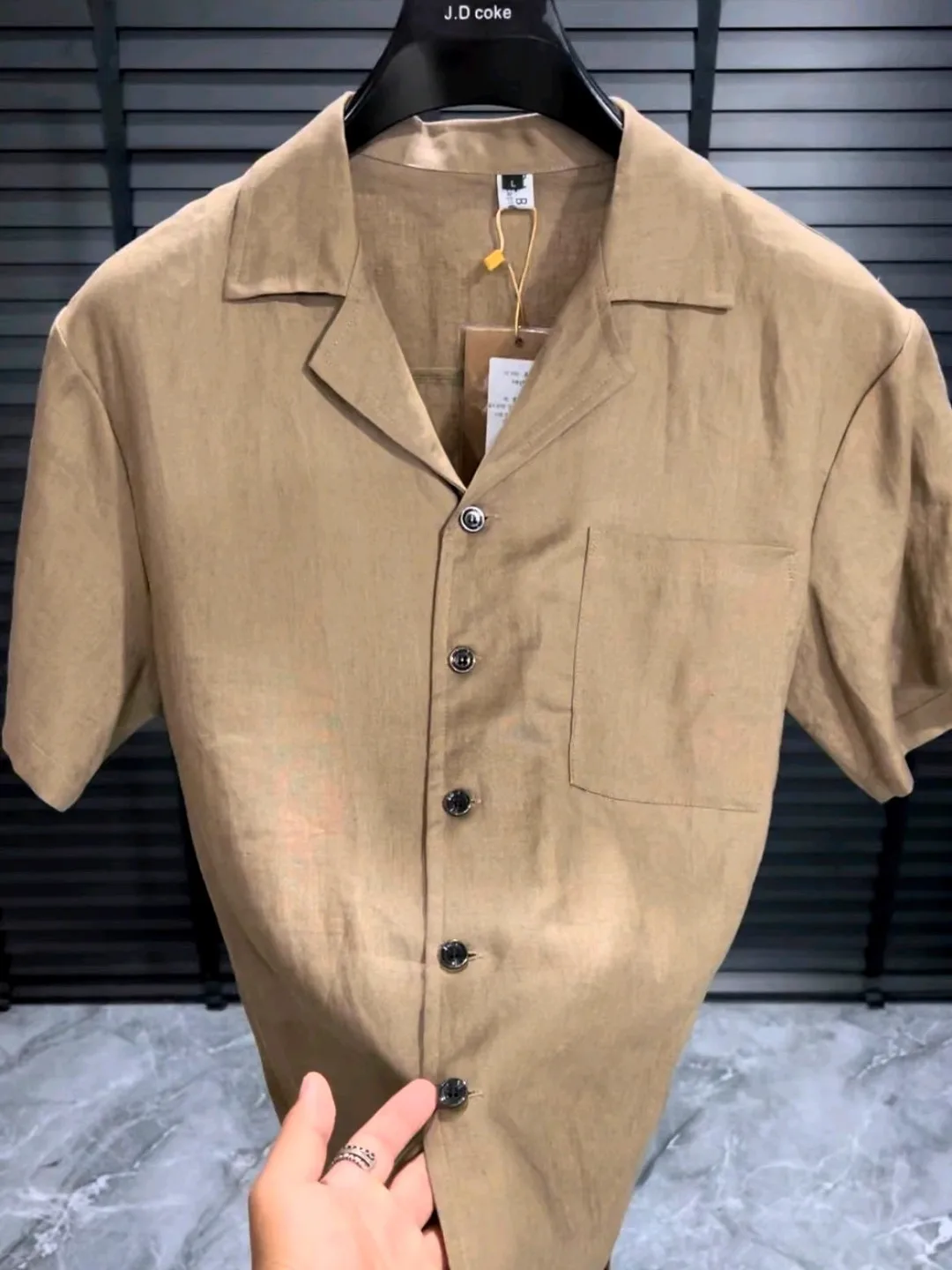 

8131 Summer Men's New Cuban Collar Short Sleeve High-End Lightweight Luxury Fashion High-Quality Trend Personalized Handsome ...
