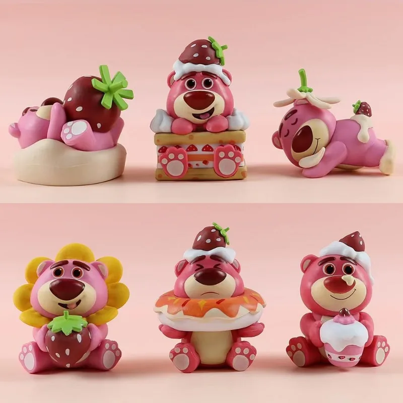 

6Pcs Disney Lotso Cute Toy Doll Decoration Anime Action Figure Q Figural Desk Decoration Models Children Christmas Birthday Gift