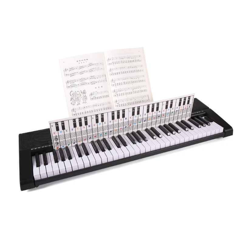 

Practice 61/88 Keys Piano Keyboard Note Chart Behind of Pianos Practice Sheet Comparison Table Colorful Piano Chart