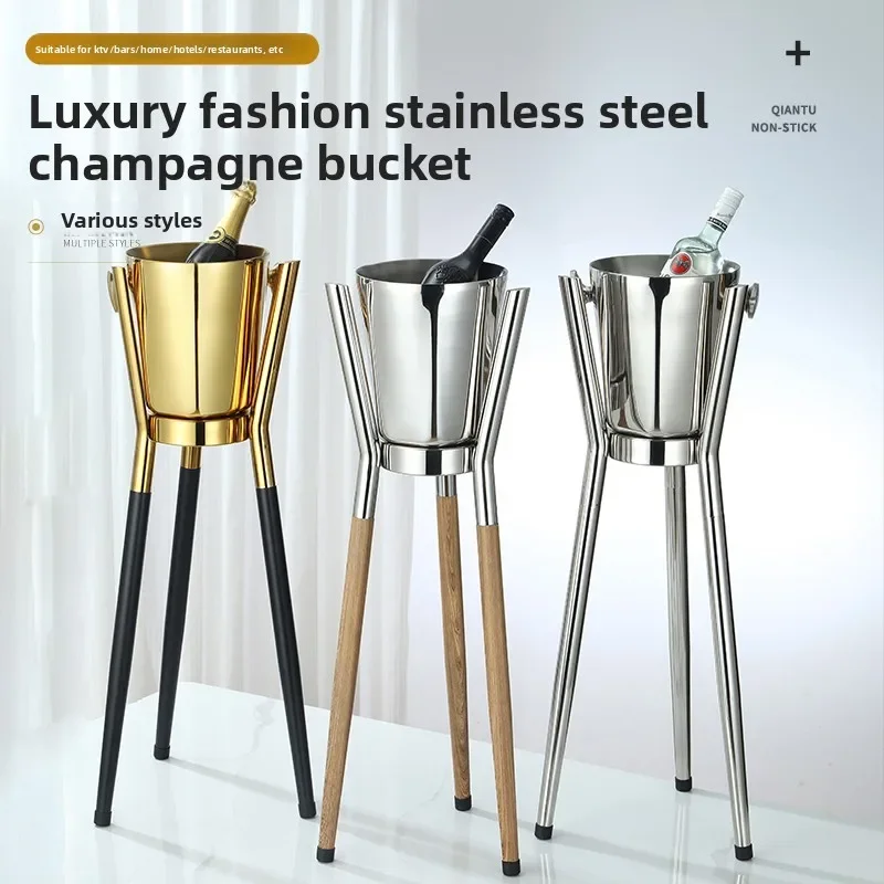 DSA stainless steel ice bucket ice cube bar champagne ice bucket rack