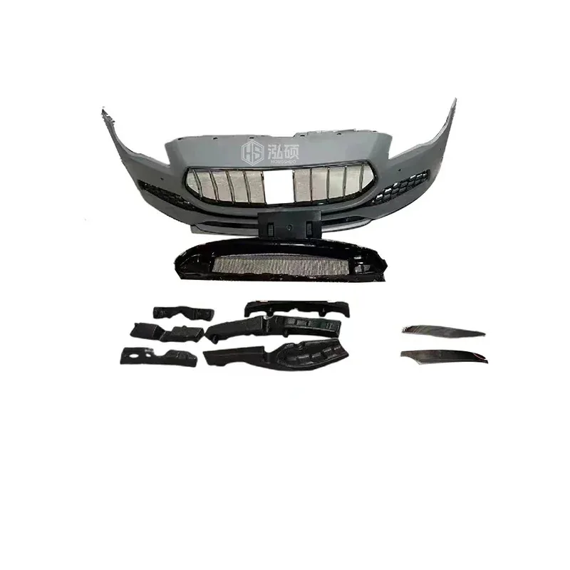 

Car Body Kit For Quattroporte Upgrade TOP Style Front Rear Bumper Side Skirts Hood 2013-2018