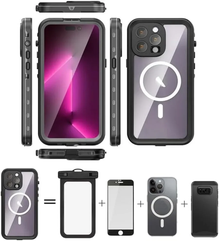 IP68 حافظة هاتف مقاومة للماء لهاتف آيفون 16 15Plus 14 13 17Pro Max مقاومة للثلوج والغبار والصدمات غطاء حماية تحت الماء #3