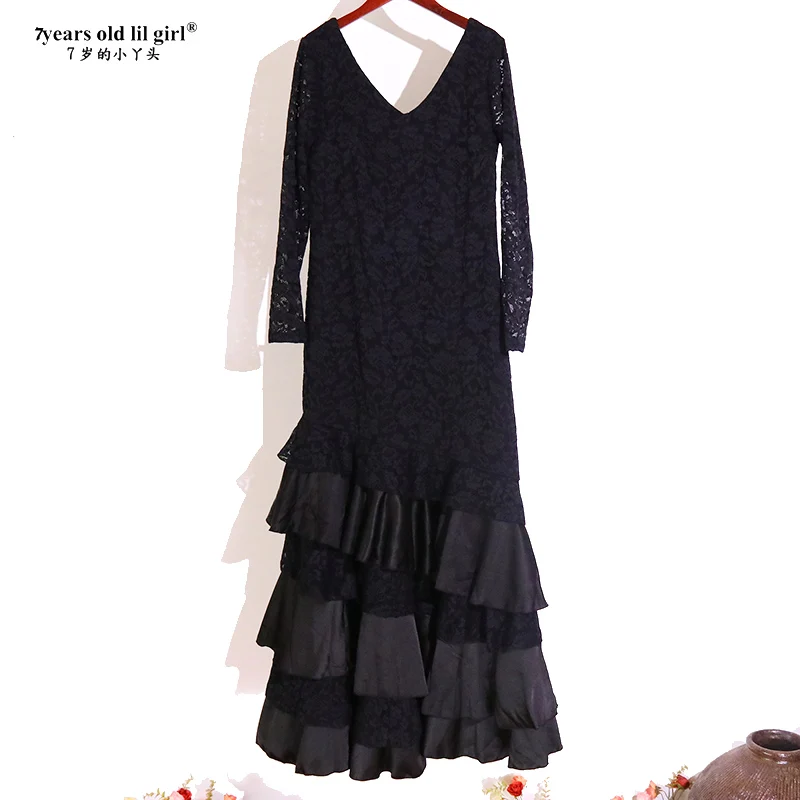Robe de danse espagnole, jupe d'entraînement de Flamenco, vêtements pour femmes, FLM1