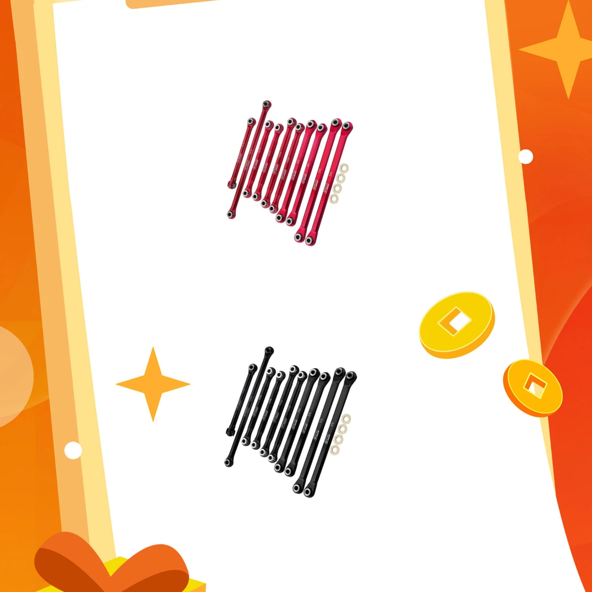 

GPM Alloy 7075 F&R Chassis Link Parts Tree + Front Steering Link Rod AXIAL UTB18 Capra 4WD Unlimited Trail Buggy-AXI01002